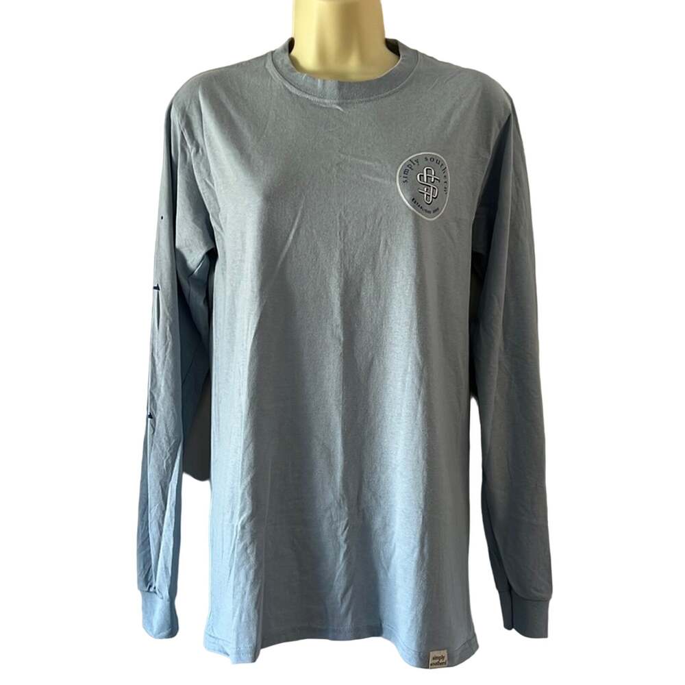 Simply Southern NWT Blue Long Sleeve Tee Shirt Woman Size Small Turtles